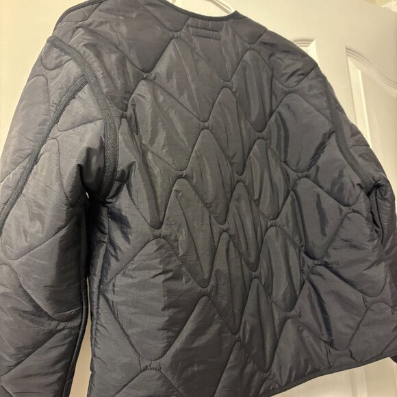 Zara Black Quilted Jacket with Patch Pockets - Picture 4 of 6